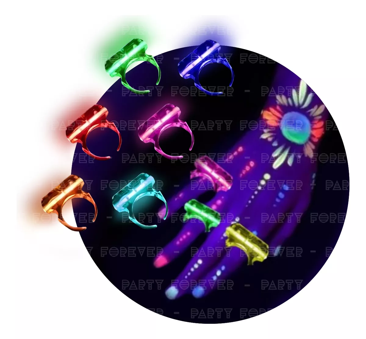 Anillos Luminosos Neon Quimicos Colores Surtidos X6 - Imagen 3