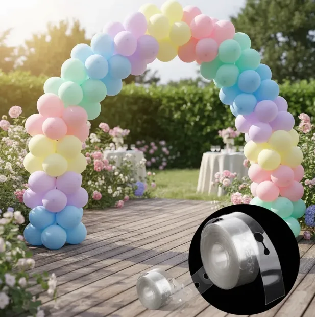 Kit Cinta Acetato 5mts Arco Globos + 50 Globos Pastel 23 Cm