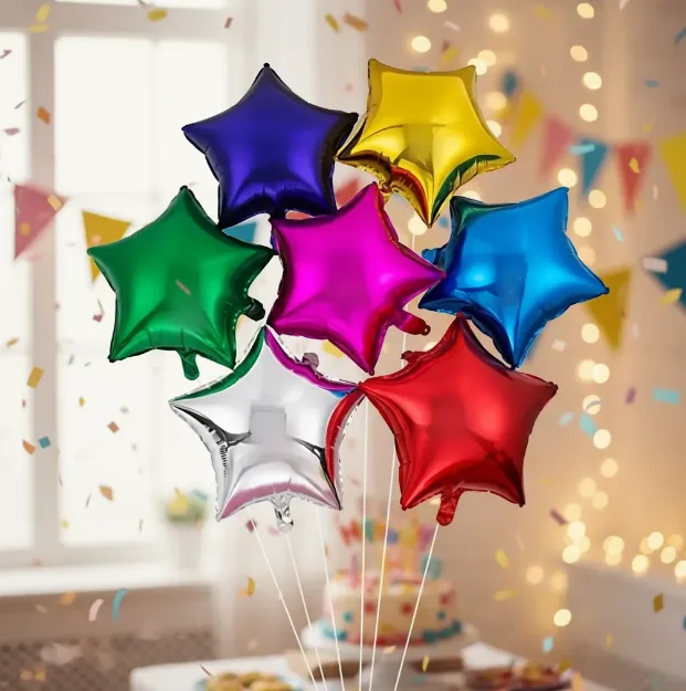 Globo Metalizado Estrella 23cm Colores Surtidos Cotillon