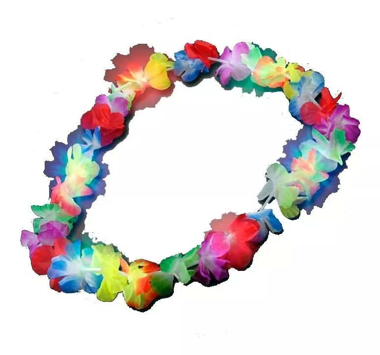 Collar Flores Hawaiano Luminoso Led Disfraz Cotillon Fiesta - Imagen 2