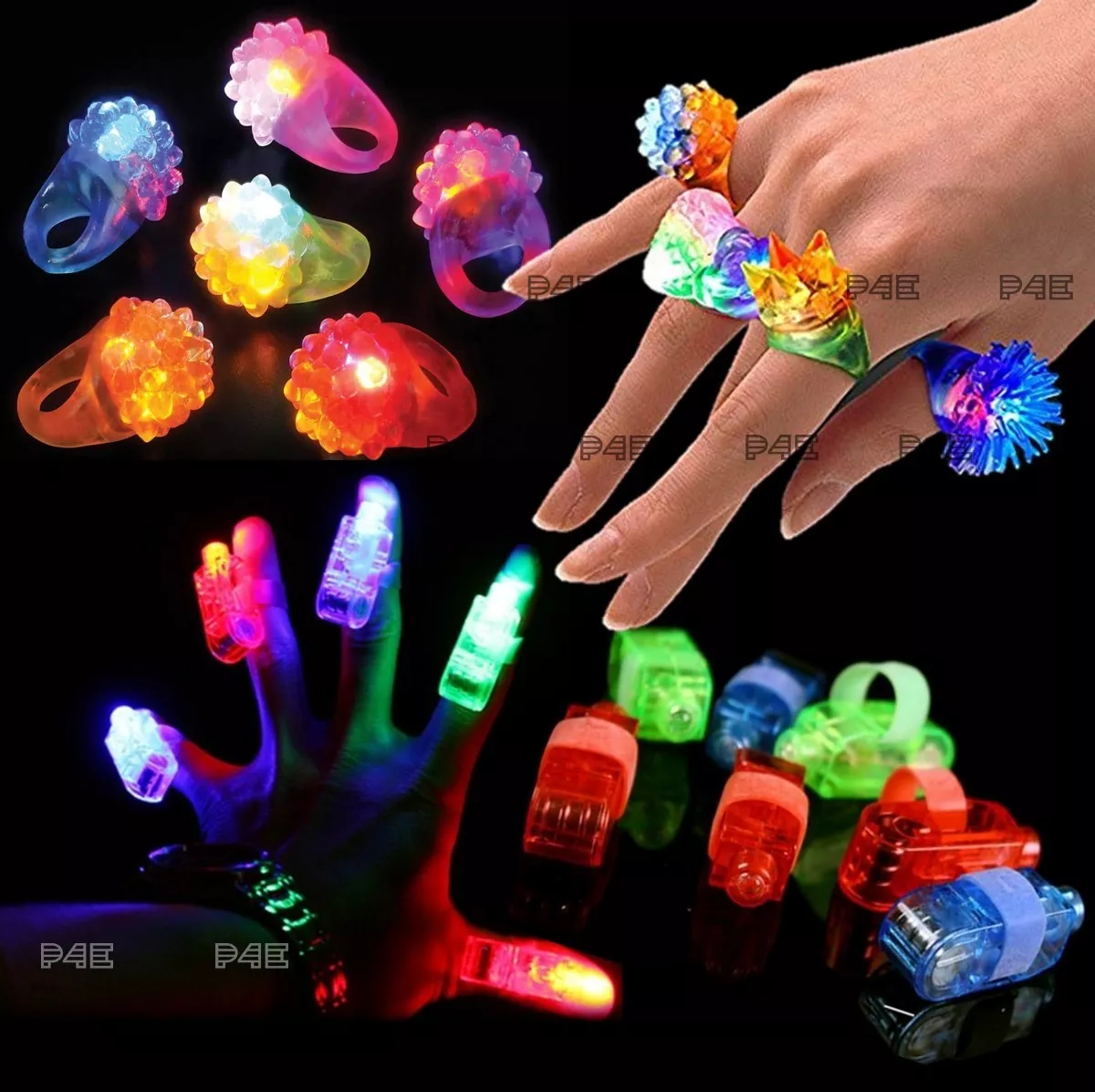 Combo Anillos Luminosos Led Surtidos Cotillon X 25 - Imagen 4