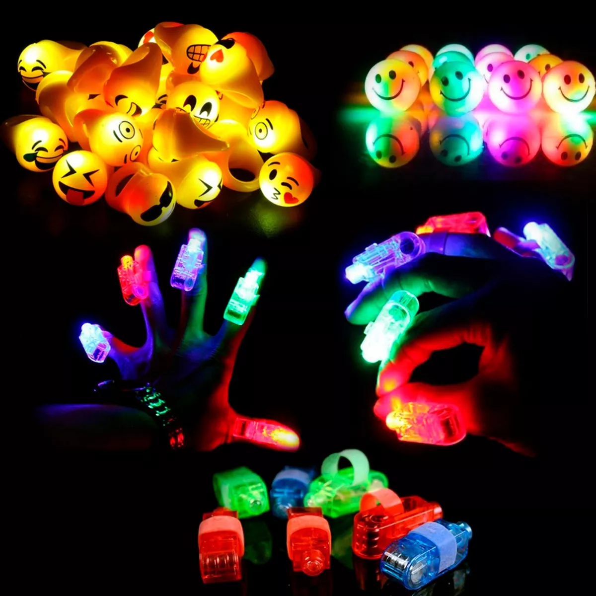 Combo Anillos Luminosos Led Surtidos Cotillon X 25 - Imagen 5