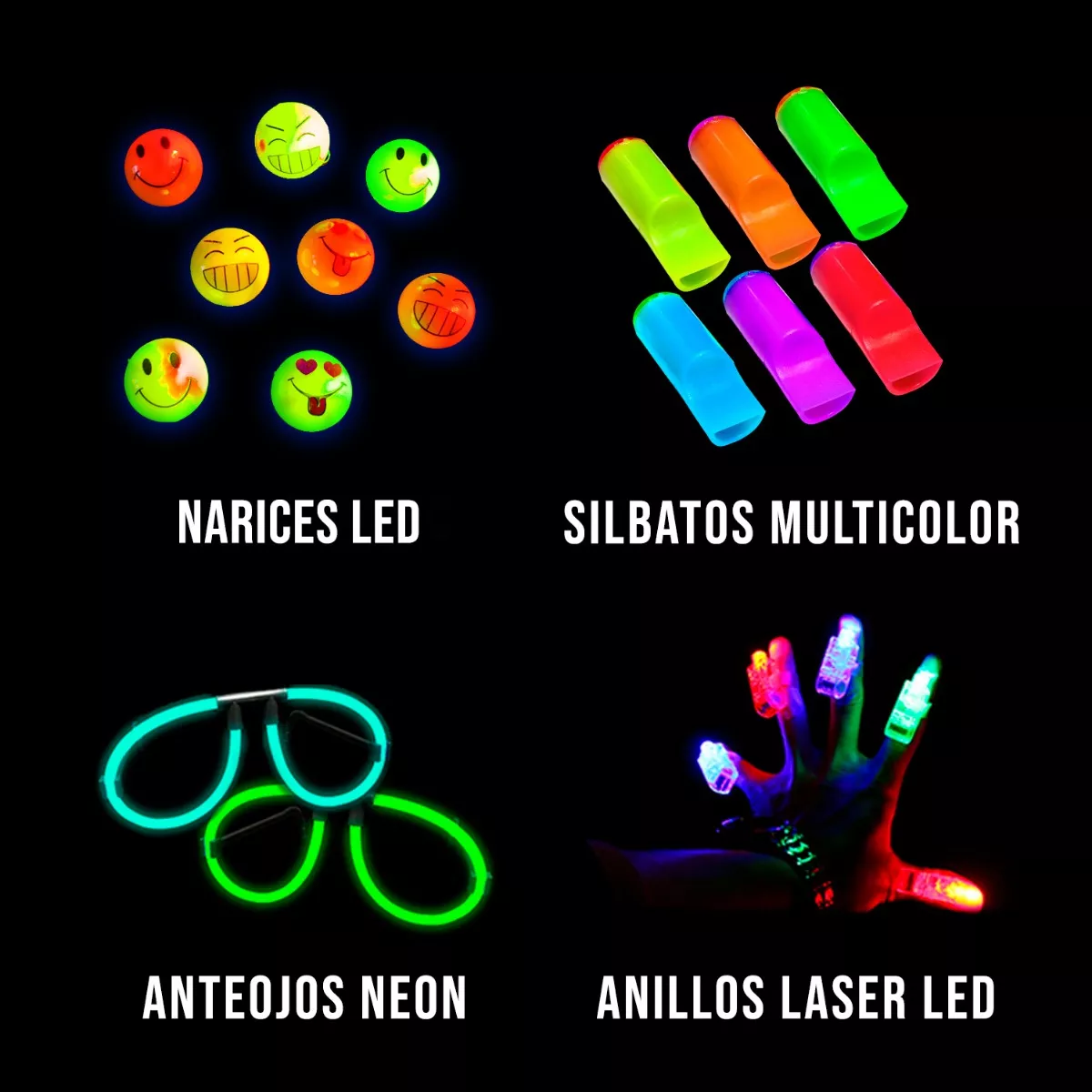 Combo Cotillon Luminoso 245 Articulos 100 Personas Led Fluo - Imagen 5