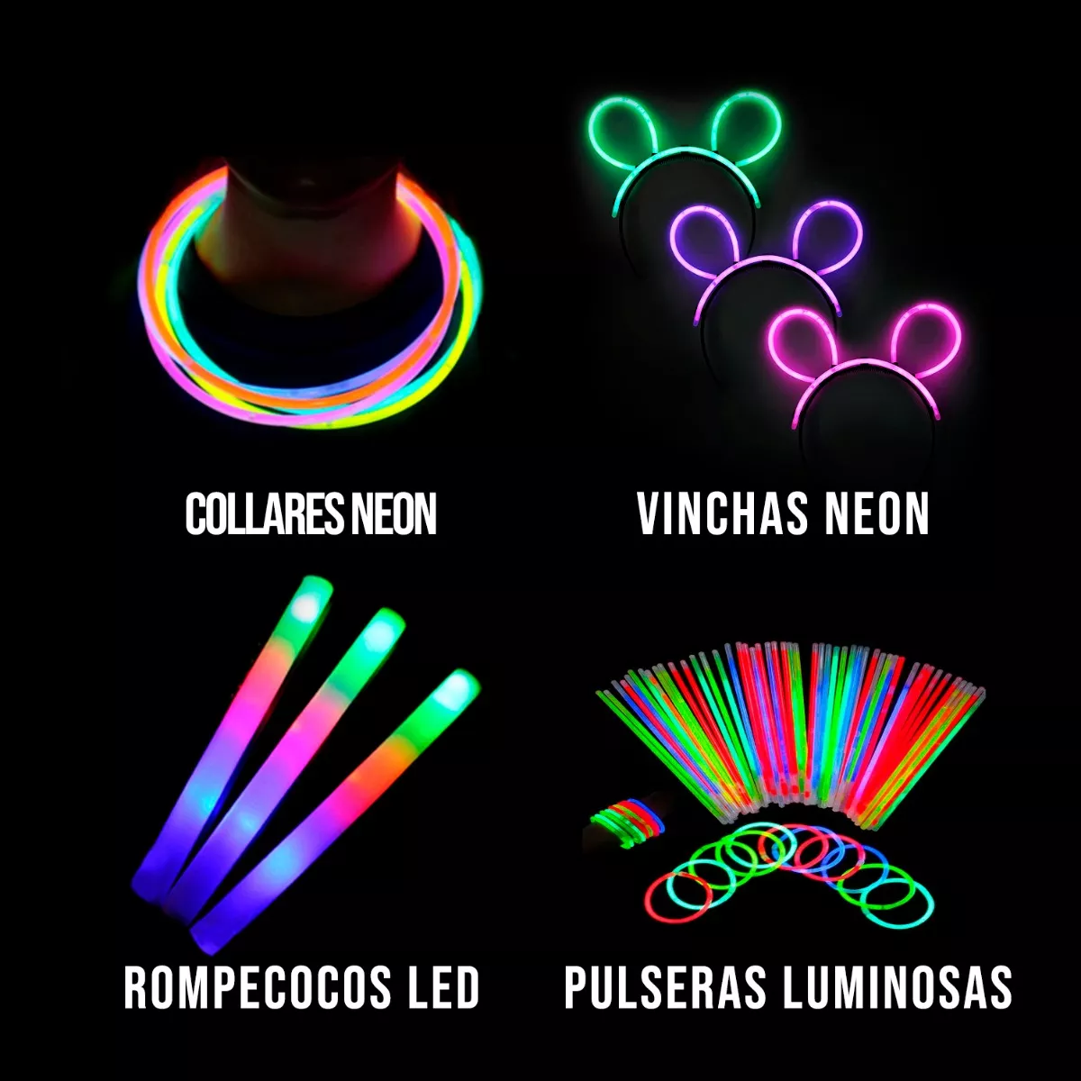 Combo Cotillon Luminoso 245 Articulos Fiesta 100 Personas - Imagen 4