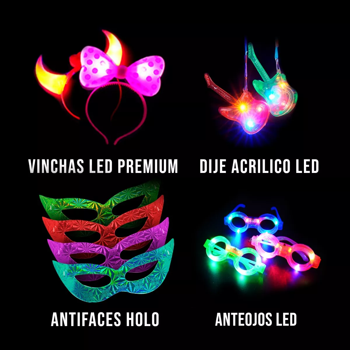 Combo Cotillon Luminoso 245 Articulos Fiesta 100 Personas - Imagen 6