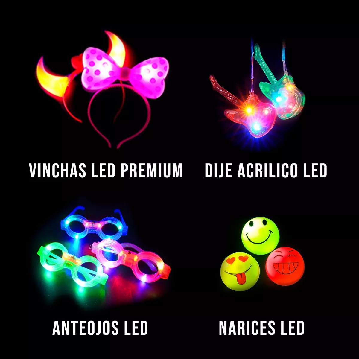 Combo Cotillon Luminoso 60 Personas 132 Articulos Led Fluo - Imagen 3