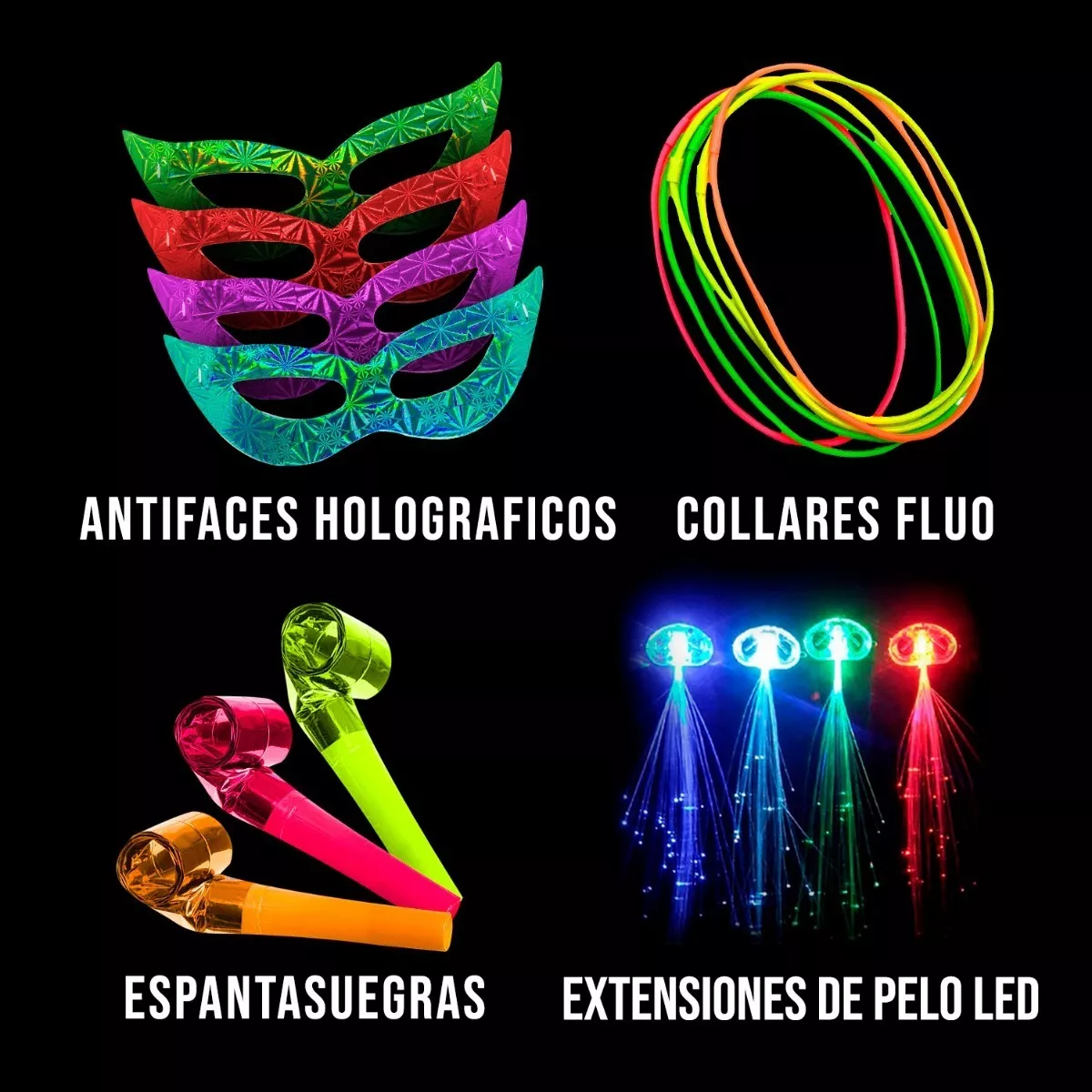 Combo Cotillon Luminoso Led 250 Personas 528 Articulos - Imagen 6