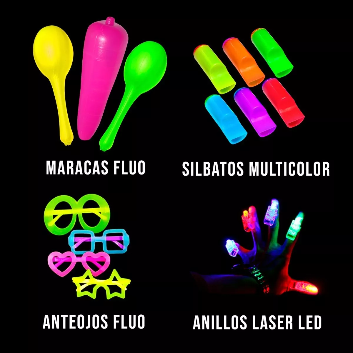 Combo Cotillon Luminoso Led Fiesta 100 Personas 236 Art - Imagen 3