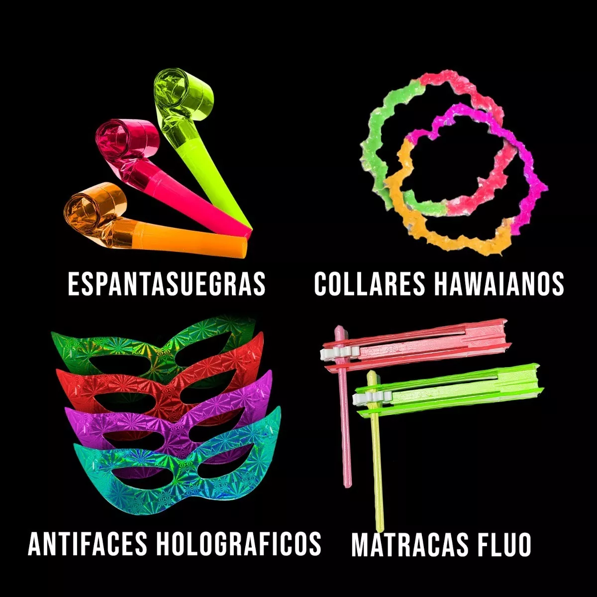 Combo Cotillon Luminoso Led Fiesta 100 Personas 236 Art - Imagen 4