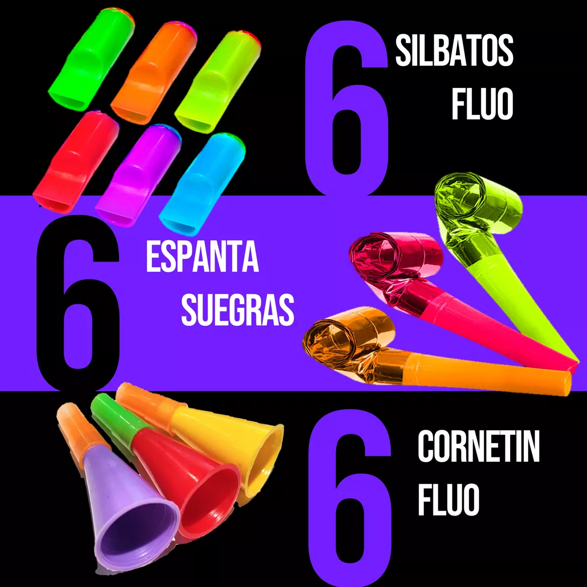 Combo Cotillon Luminoso Premium 100 Personas 260 Art - Imagen 8