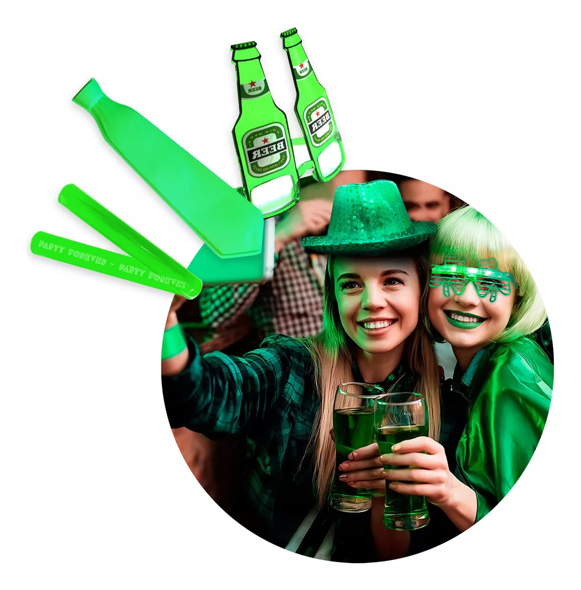 Combo Kit Estandar Fluo Sombrero San Patricio St Patrick