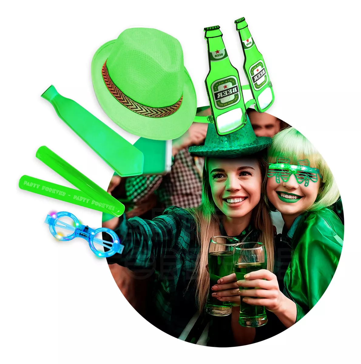 Combo Kit Premium Led Sombrero San Patricio St Patrick