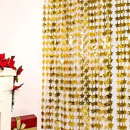 Cortina Metalizada Guirnalda Formas Estrellas - Decoracion - Imagen 5