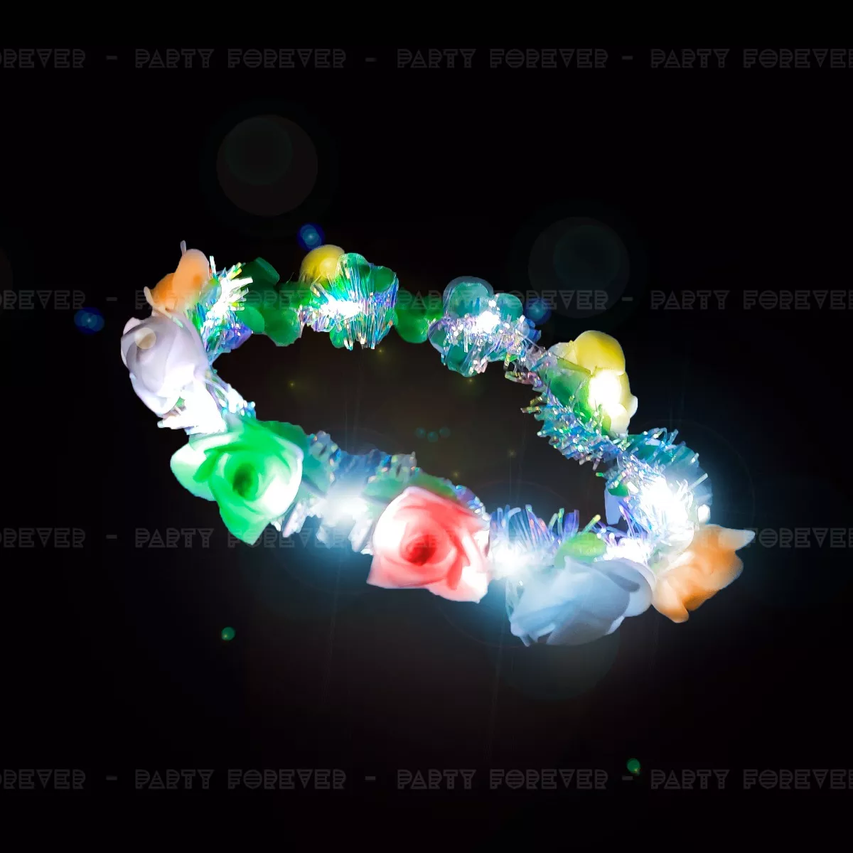 Vincha Led Flores De Colores Hippie Corona Cotillon - Imagen 7