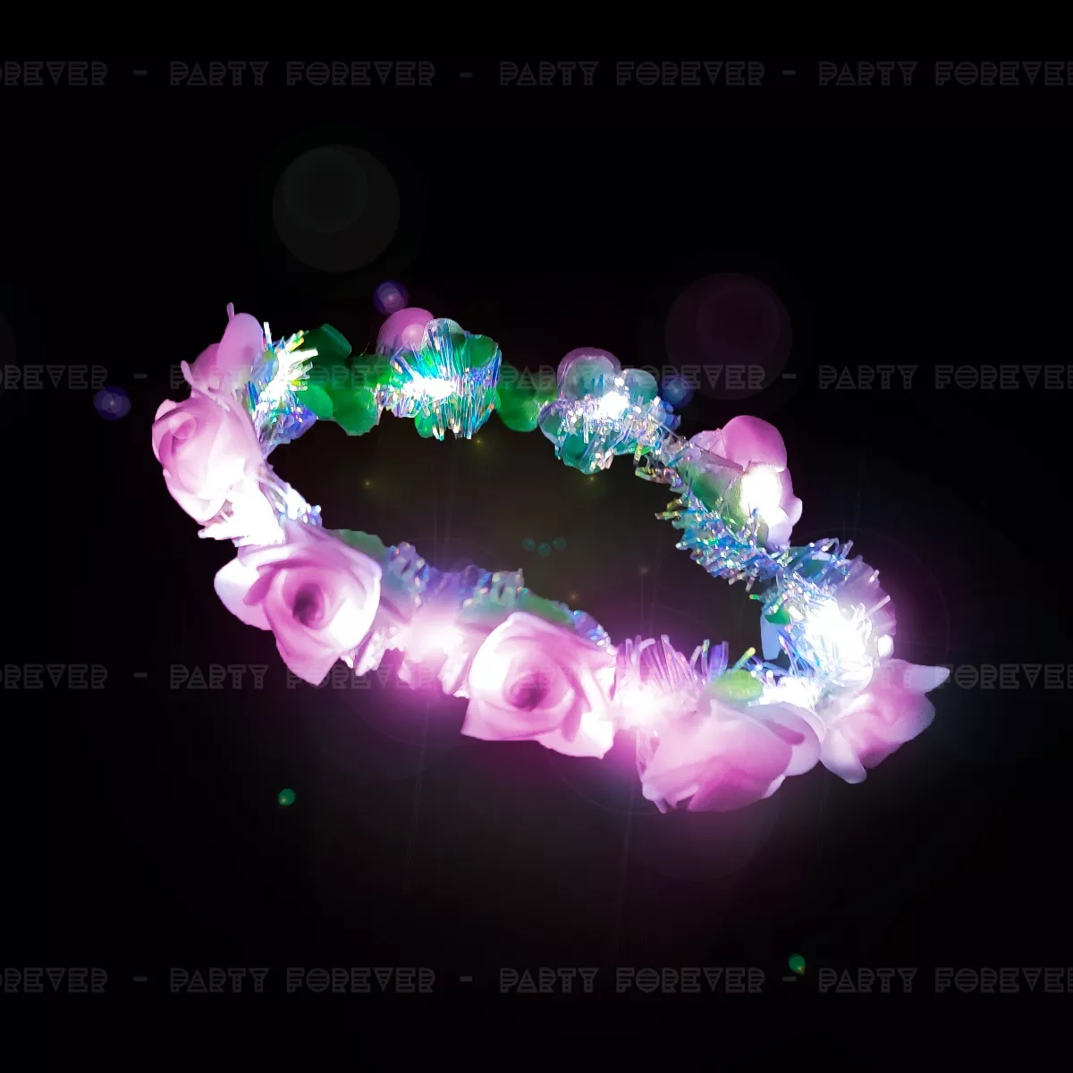 Vincha Led Flores De Colores Hippie Corona Cotillon - Imagen 8