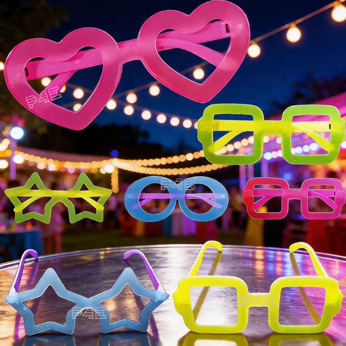 Anteojos Fluo Emoji Cotillon Fluo Mix Motivos X6 - Imagen 3