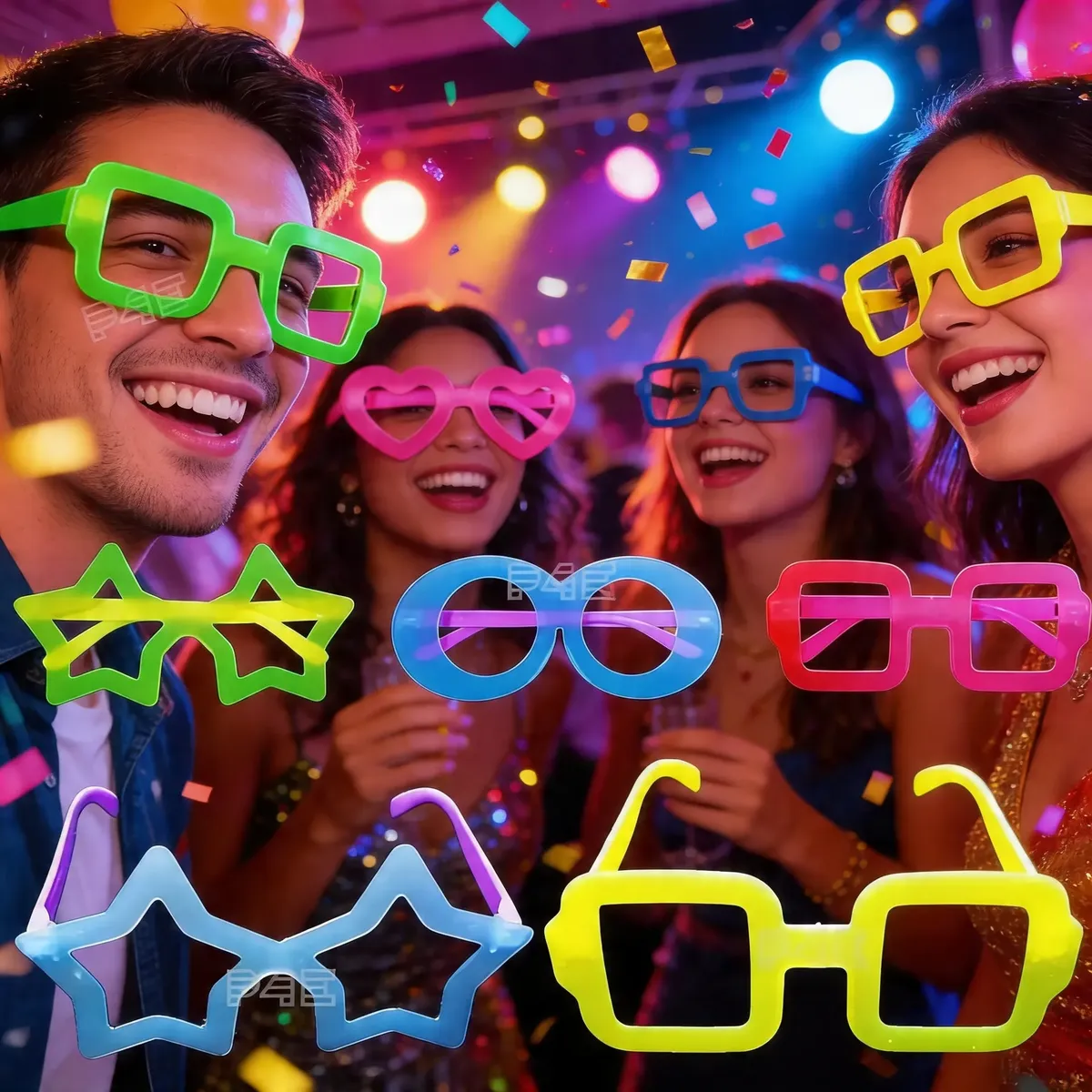 Anteojos Fluo Emoji Cotillon Fluo Mix Motivos X6 - Imagen 4