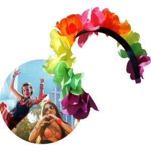 Vincha Flores Hawai Colores Fluo Cotillon Carioca - Multicolor
