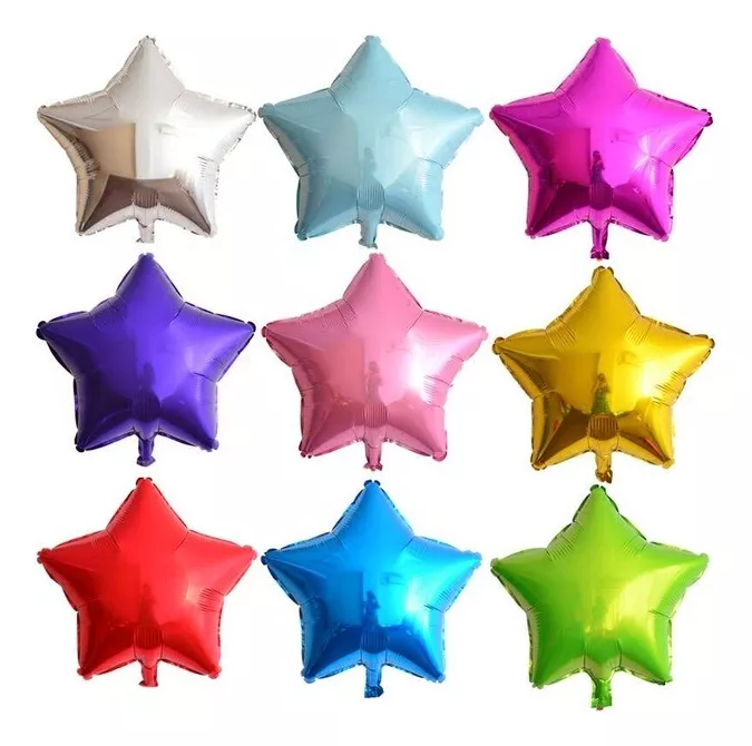 Globo Metalizado Estrella 23cm Colores Surtidos Cotillon - Imagen 3