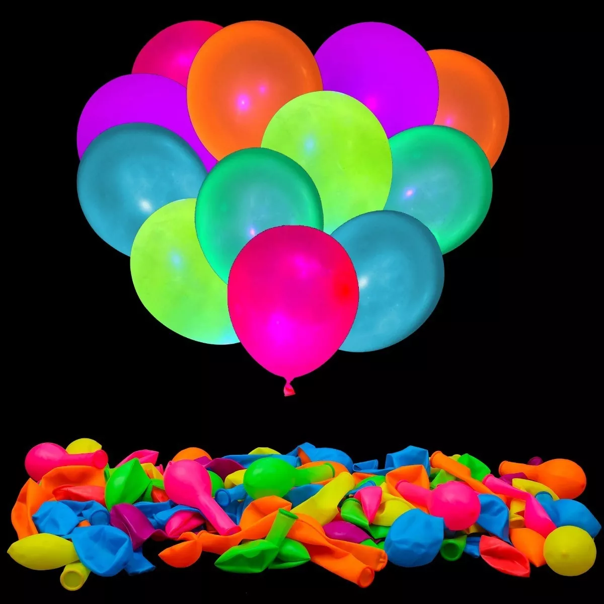 Globos Fluo 23cm / 9 Pulgadas X 25 Unidades - Neon Luz Uv - Imagen 2