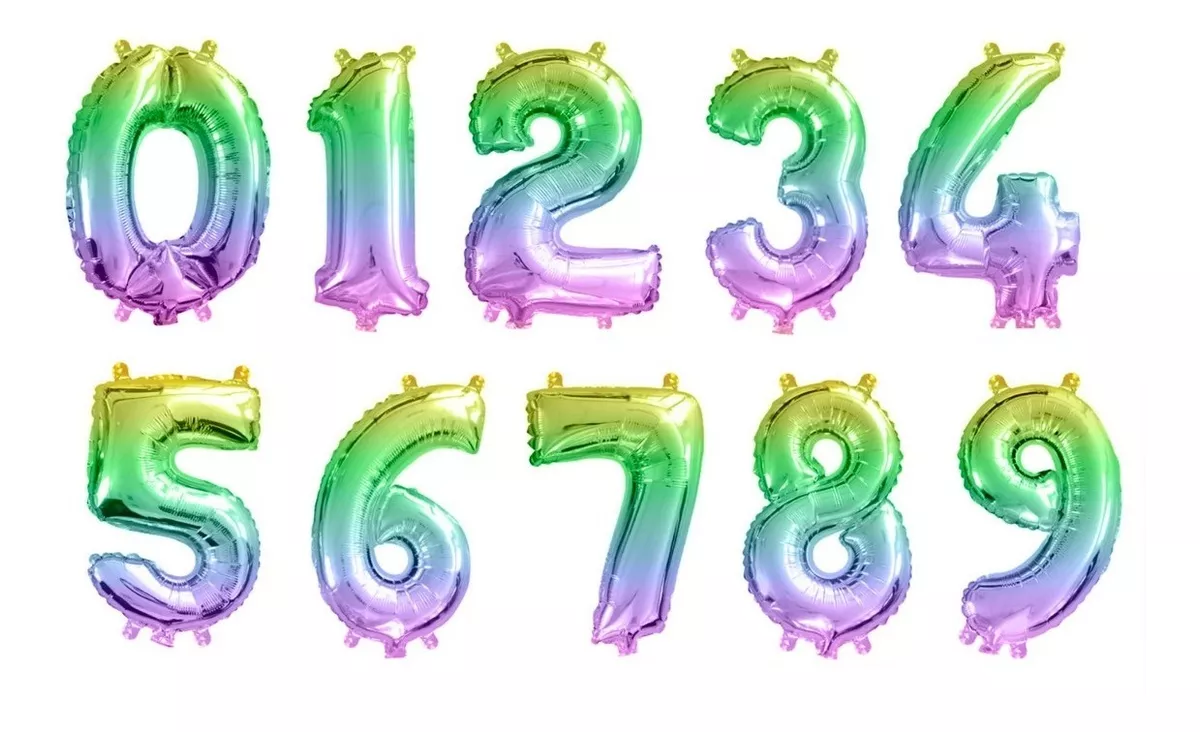 Globos Metalizados Numeros Grandes 32'' 81cm Premium X10 - Imagen 4