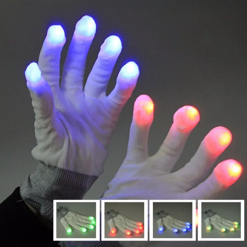 Guantes Led Luminoso Cotillon Fiesta - Imagen 3
