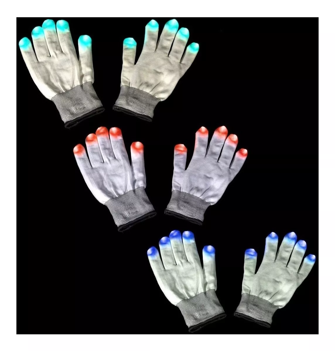 Guantes Led Luminoso Cotillon Fiesta - Imagen 4