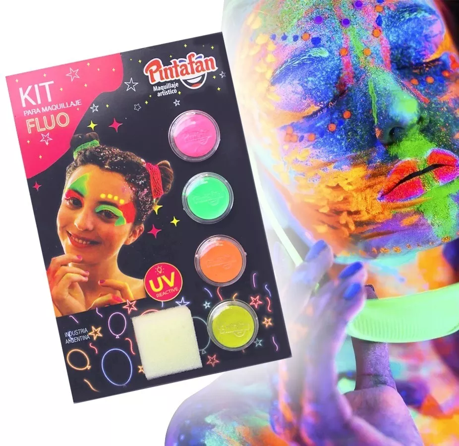 Maquillaje Fluo Artistico Acuareable Blister X 4 Pastillas
