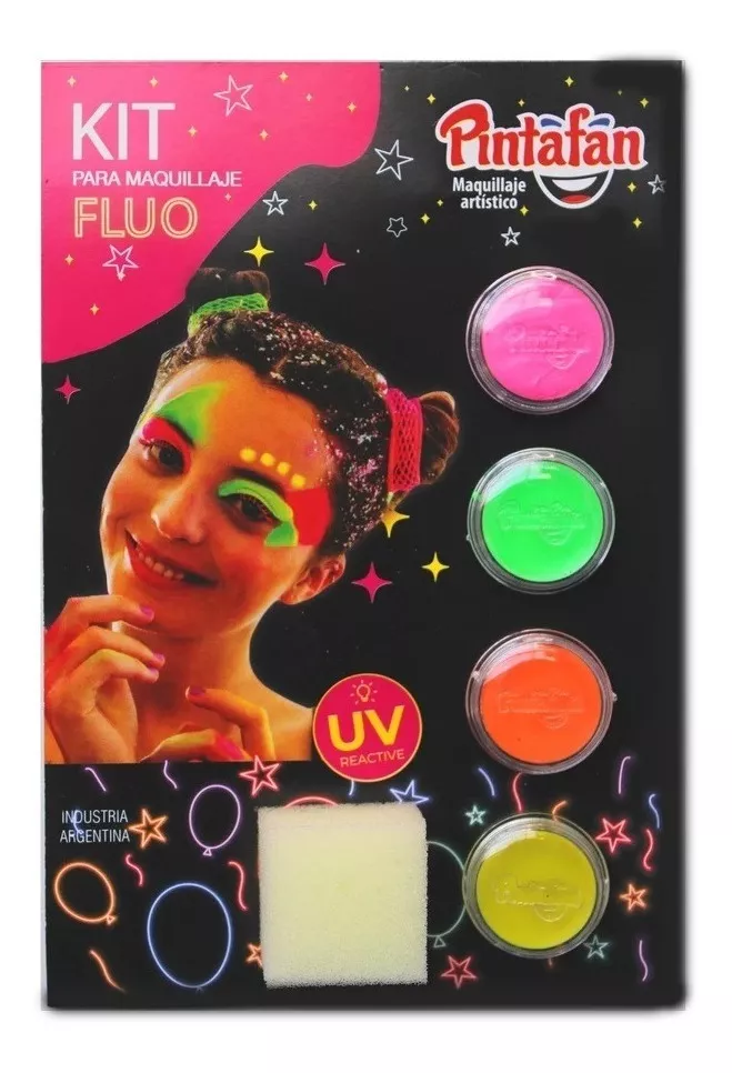 Maquillaje Fluo Artistico Acuareable Blister X 4 Pastillas - Imagen 2