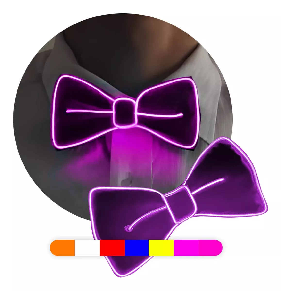 Moño Risky Led Neon Luminoso Cotillon Premium