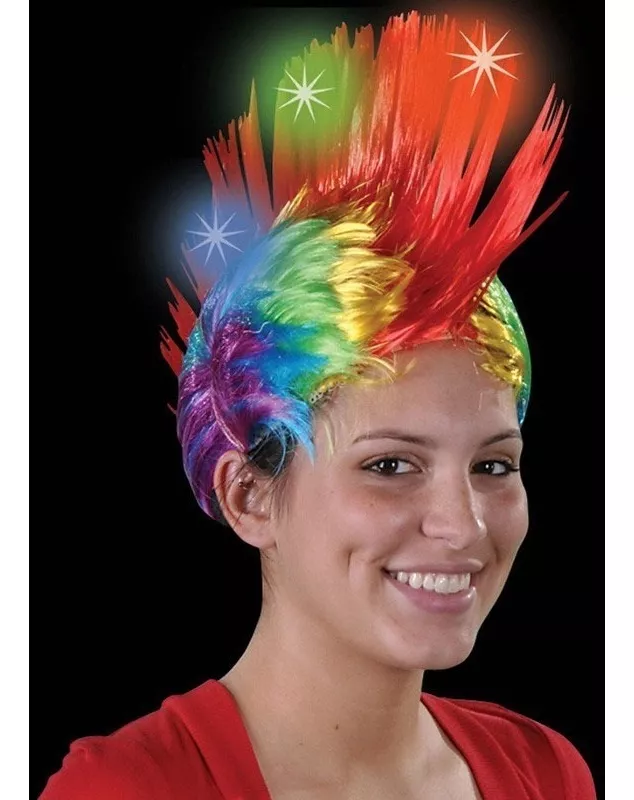 Peluca Punk Multicolor Con Led - Imagen 2