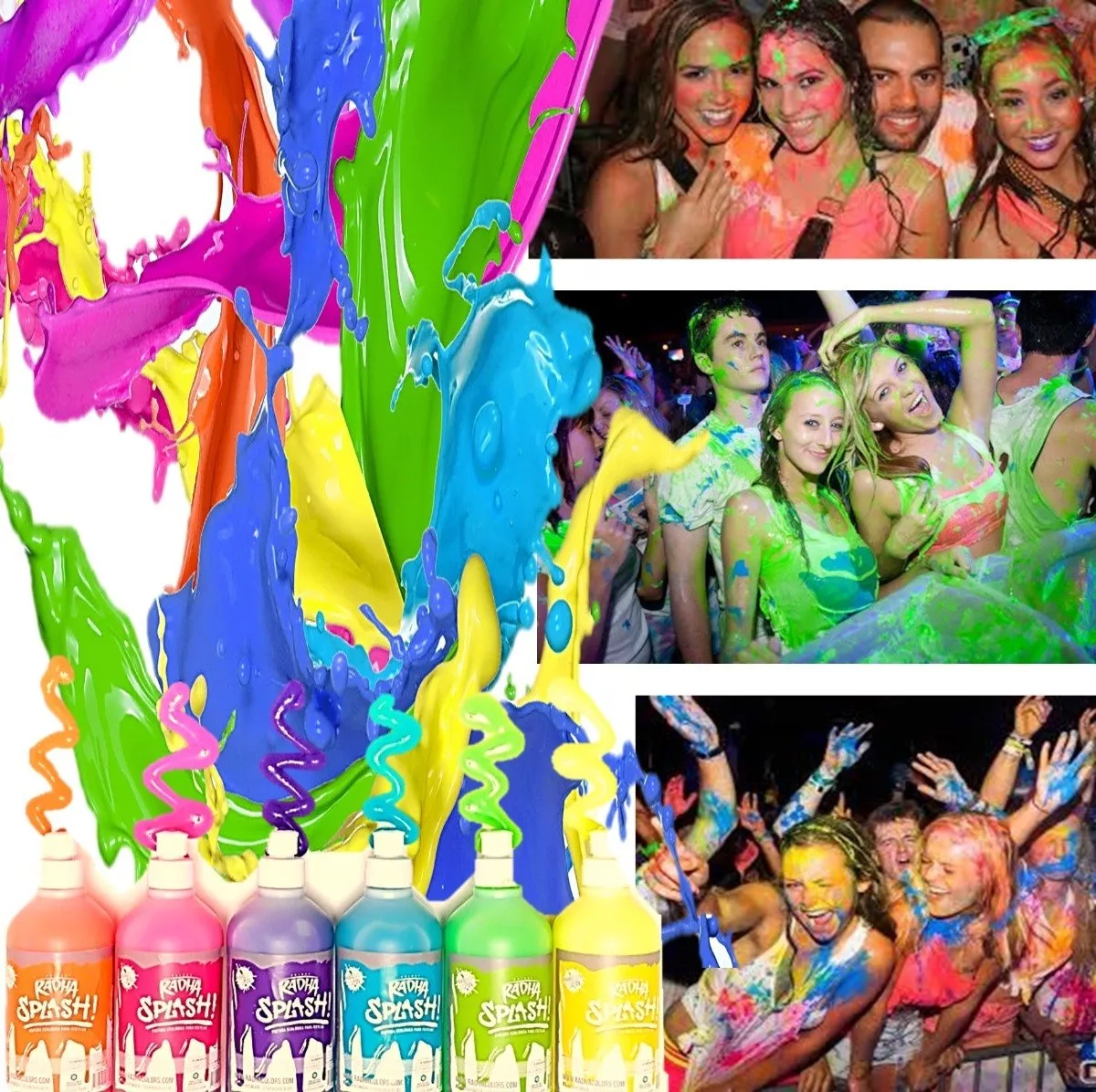 Pintura Fluo Splash Color Uv Cotillon Fiesta Upd - Imagen 2
