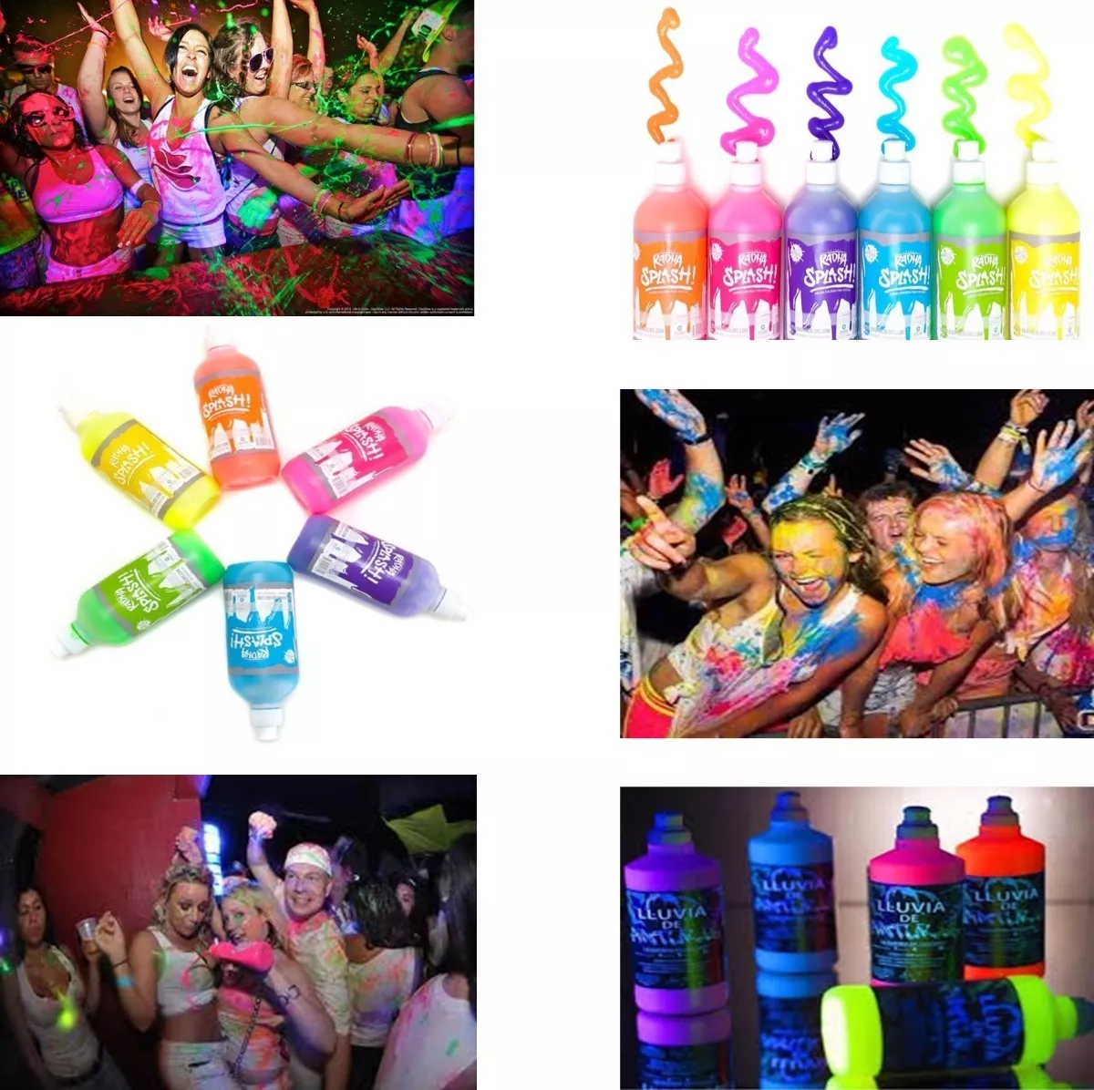 Pintura Fluo Splash Color Uv Cotillon Fiesta Upd - Imagen 3