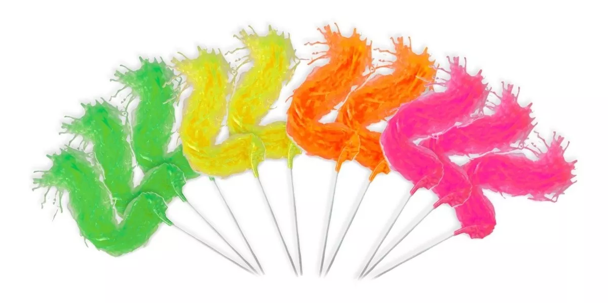 Porra Plastica Multicolor Fluo Cotillon X 10u