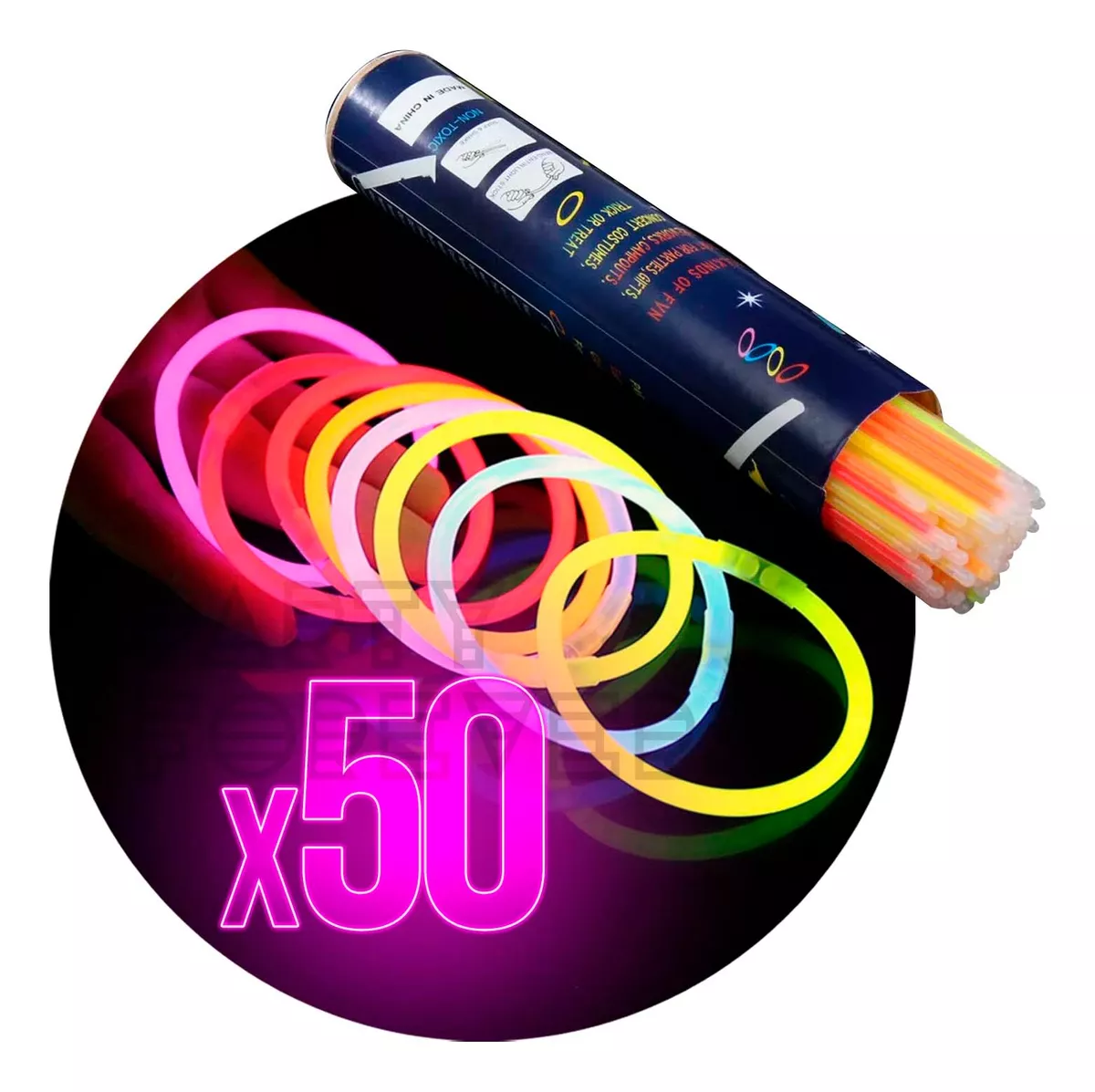 Pulseras Luminosas Quimicas Neon X50 Unidades