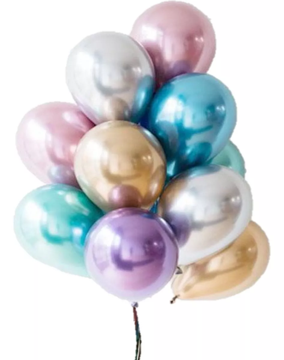 Set 10 Globos Color Y Cristal Confeti - Imagen 3