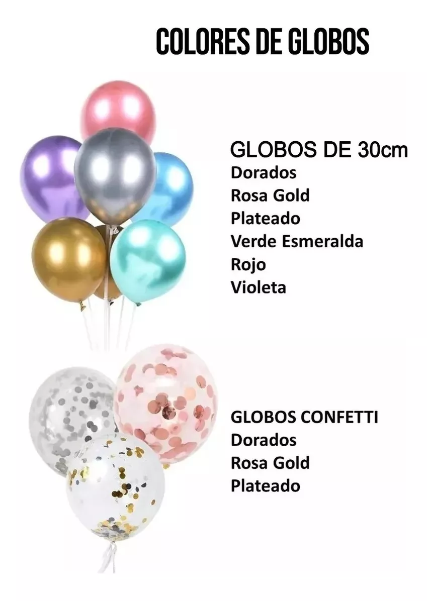 Set 15 Globos Metalizados Corazon Estrella Confeti Cristal - Imagen 2