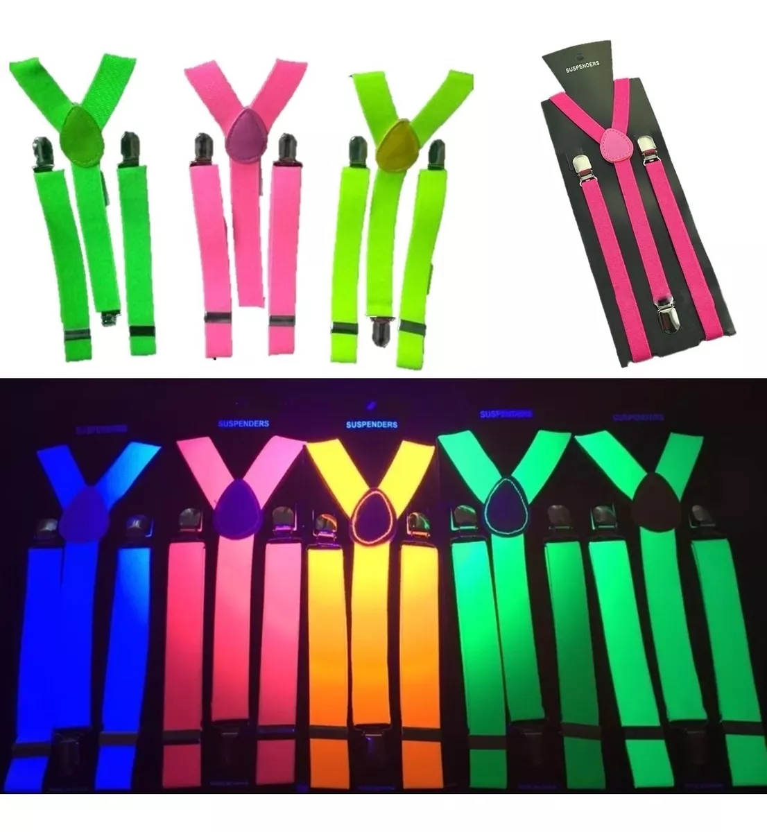 Tiradores Fluo Cotillon Luminoso Glow Brilla Con Luz Negra - Imagen 8