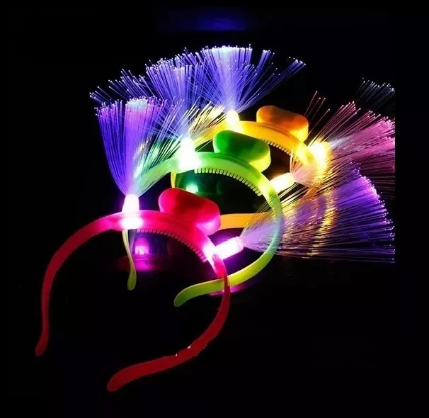 Vincha Led De Fibra optica Con Antenas Luminosas - Imagen 3