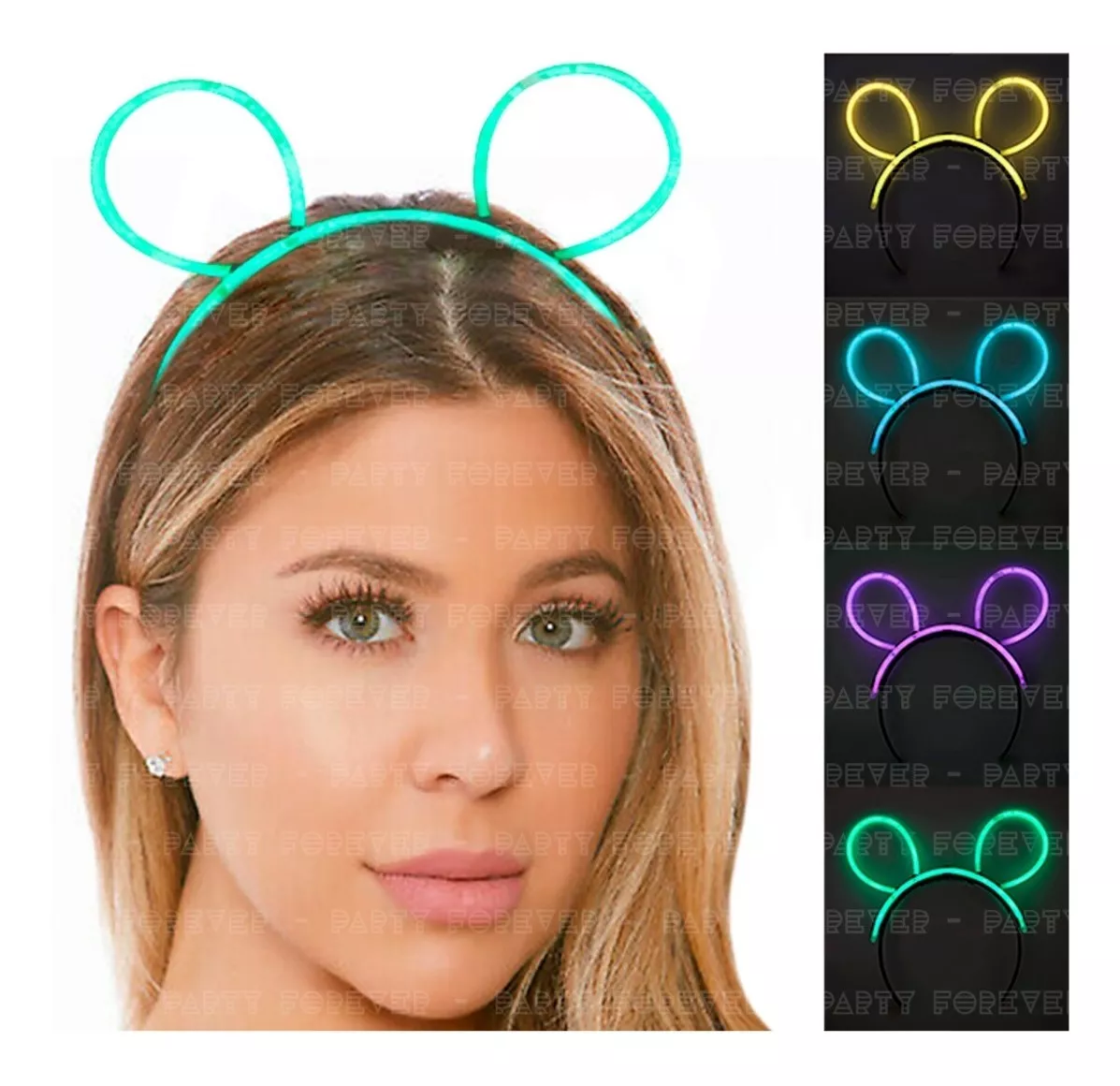 Vincha Luminosa Neon Orejitas Ratoncita Cotillon