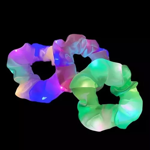 Colita De Pelo Led Scrunchie Pulsera Luminosa Cotillon - Imagen 10