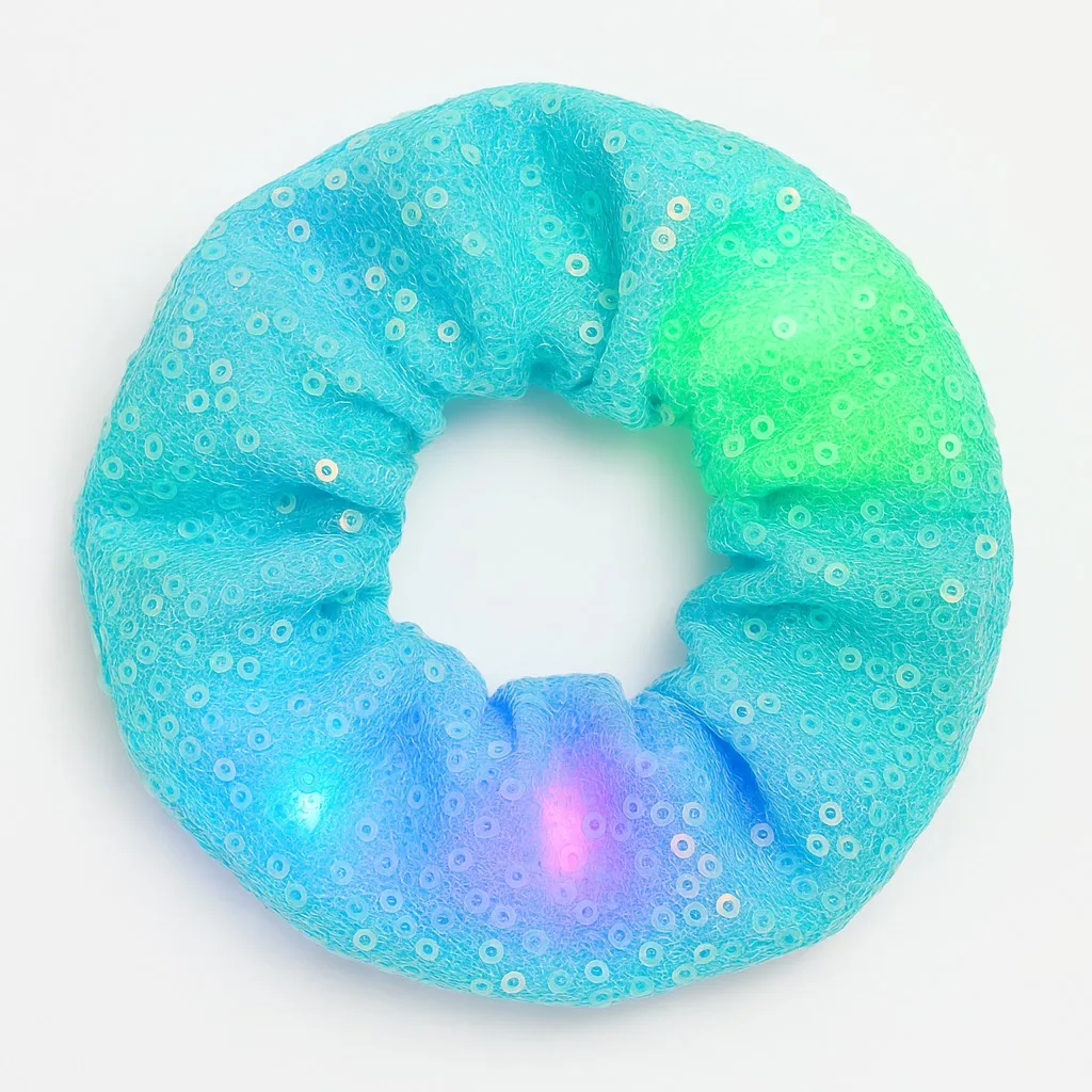 Colita De Pelo Led Scrunchie Pulsera Luminosa Cotillon - Imagen 6