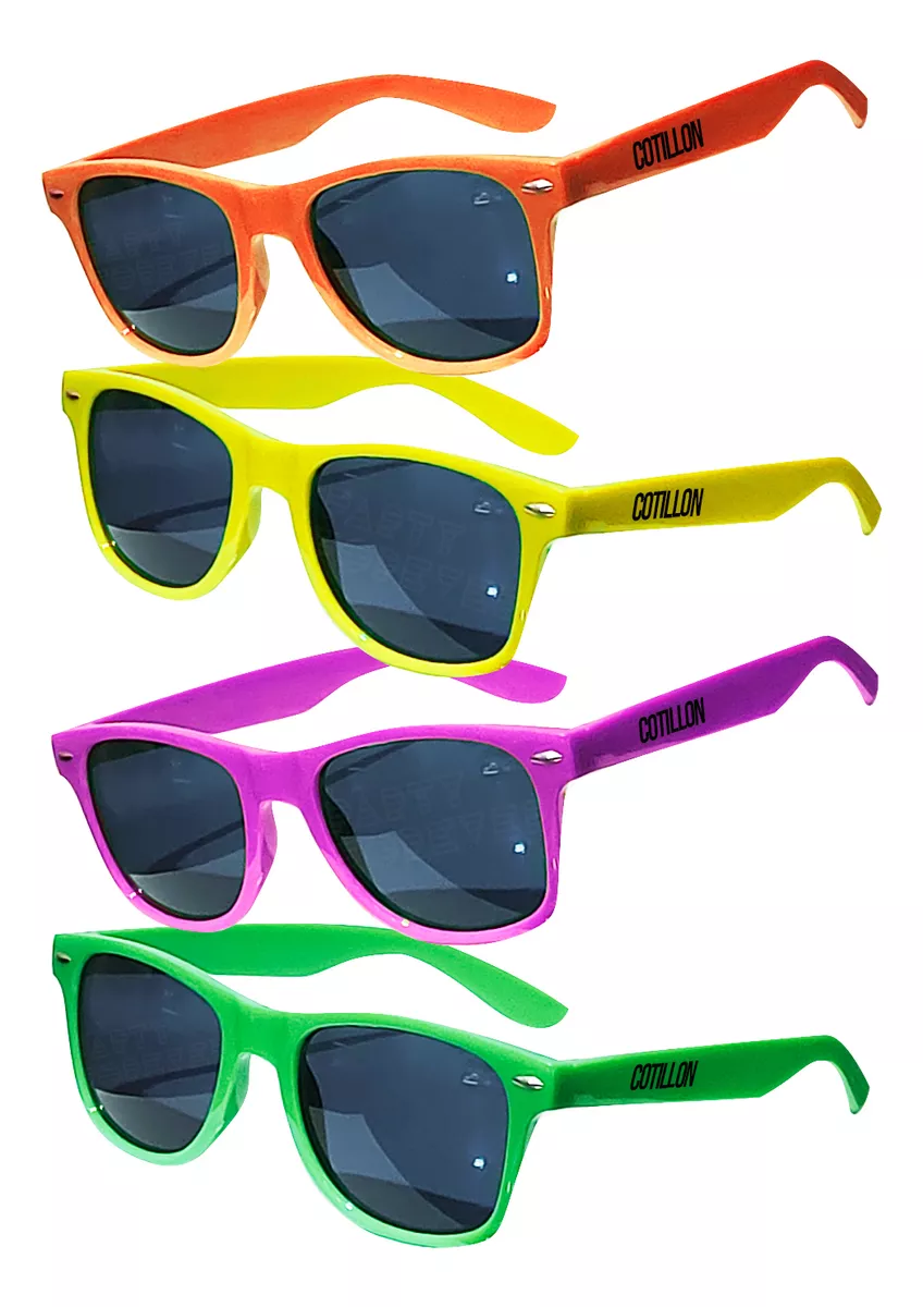 Anteojos de Cotillon Economico Fluo Modelo Cotillon Wayfarer - Imagen 3