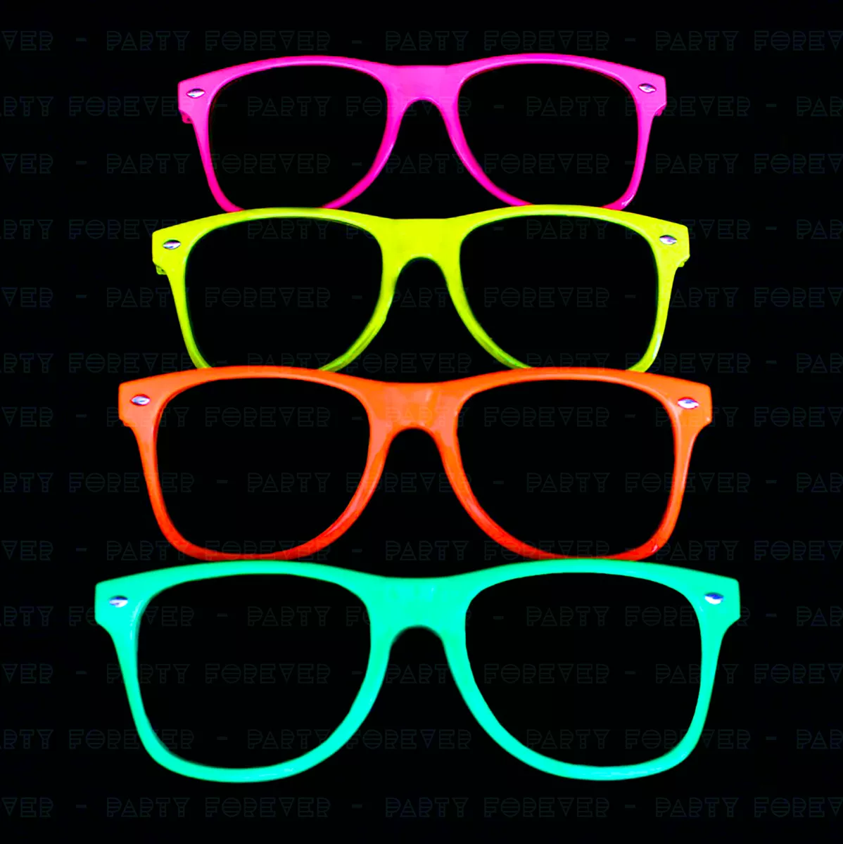 Anteojos de Cotillon Economico Fluo Modelo Cotillon Wayfarer - Imagen 2