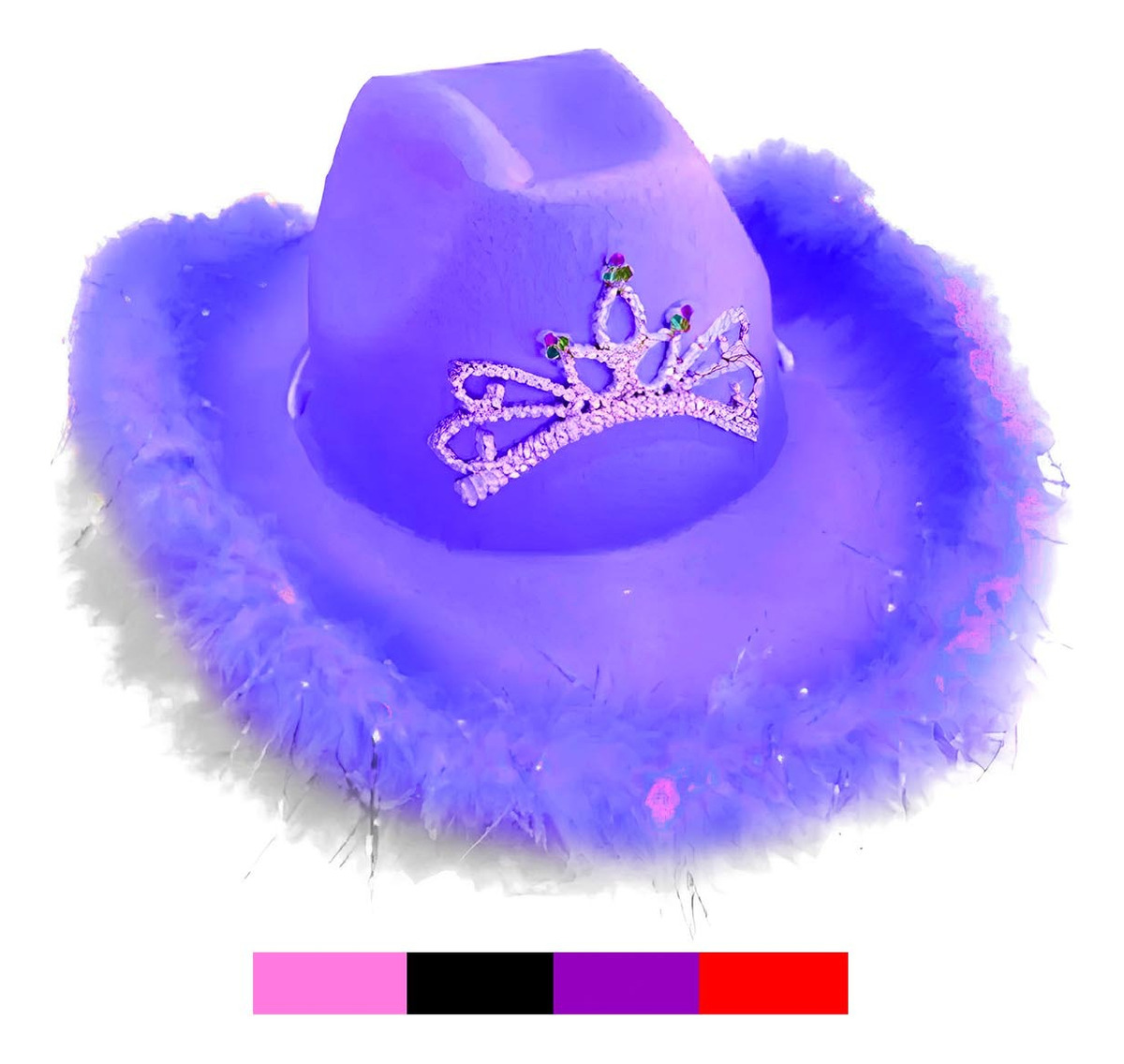 Sombrero Cowboy Vaquero Mujer Texas Con Plumas Y Corona - Imagen 6