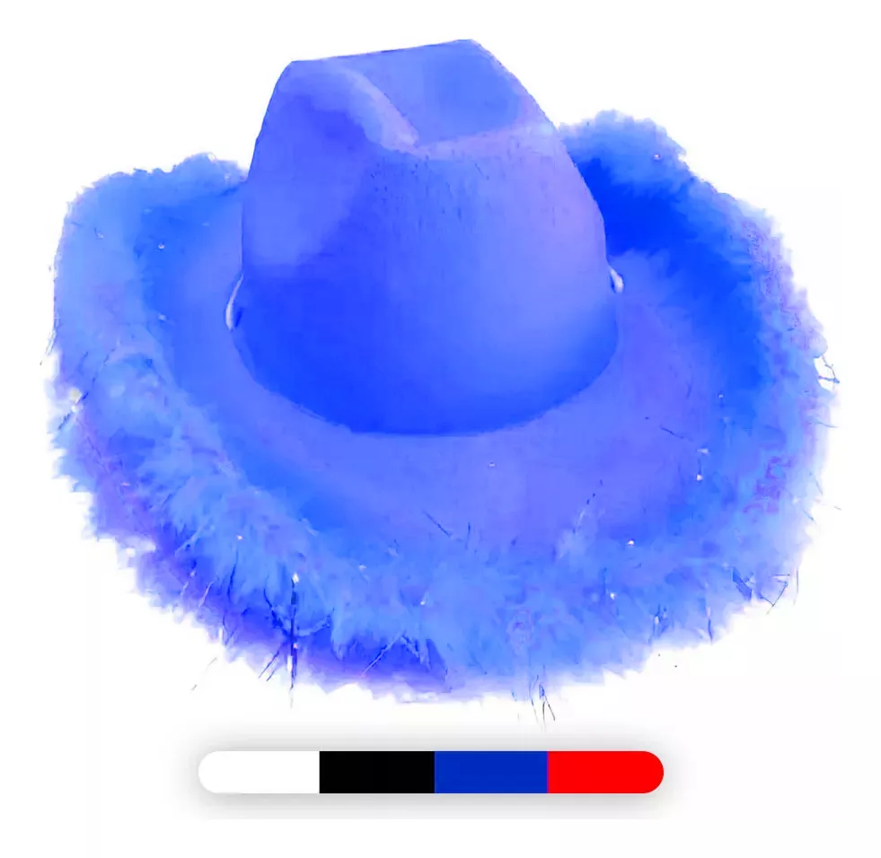 Sombrero-cowboy-liso-borde-plumas-azul