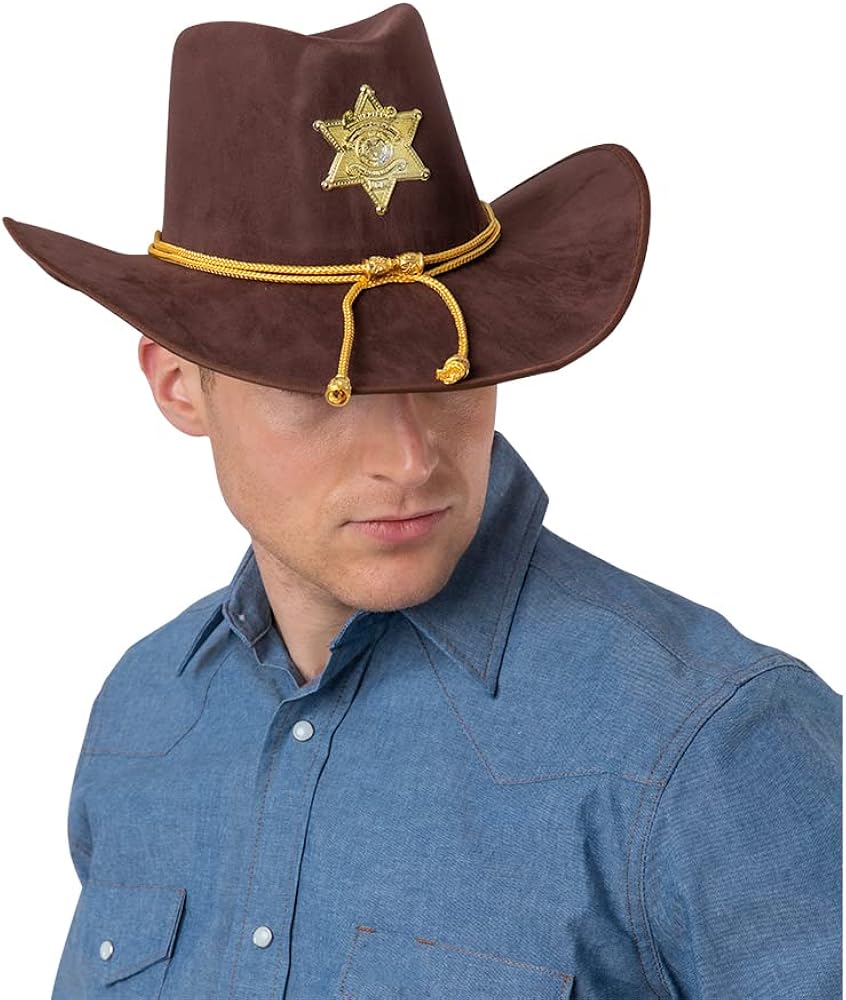 Sombrero Sheriff Vaquero Cowboy Texas Con Estrella - Imagen 3